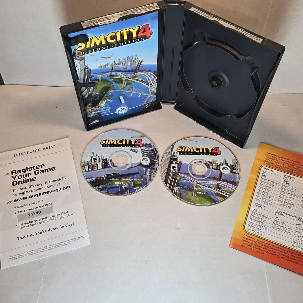 SimCity 4: Deluxe Edition With Expansion Complete (PC, CD-Rom 2003)EA-Games